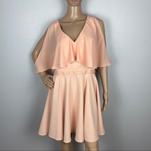 NEW JAY X JAYGODFREY PINK COLD-SHOULDER MINI DRESS - Picture 2 of 9